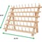 JumblCrafts Wooden Thread Rack Holder. 60-Spool Thread Organizer Rack W/ Hooks & Flip-Out Legs, 16.1”x1.9”x13.2”